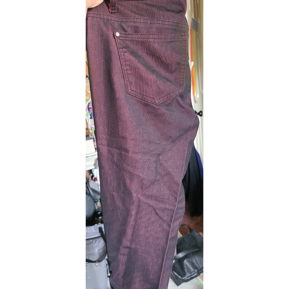 Soft black mesh over maroon pant. Duochrome J11